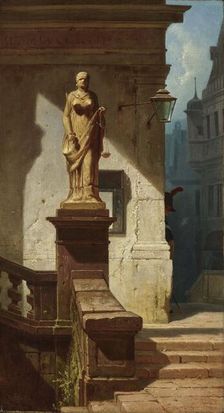 The eye of the law (Justitia), 1857. Creator: Spitzweg, Carl (1808-1885)