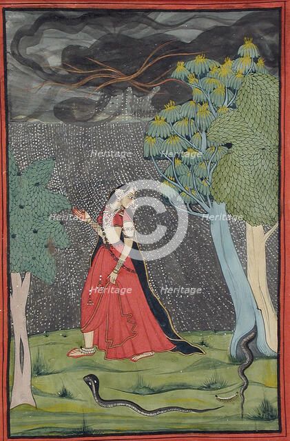 The Eager Heroine on Her Way to Meet Her Lover out of Love..., early 19th century. Creator: Mola Ram.