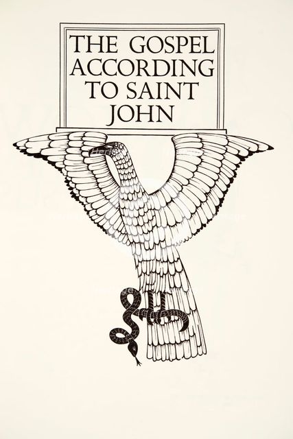 The Eagle of St.John (wood engraving).