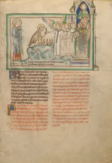 The Eagle Giving the Vessels with the Seven Last Plagues to the Seven Angels, about 1255-1260. Creator: Unknown