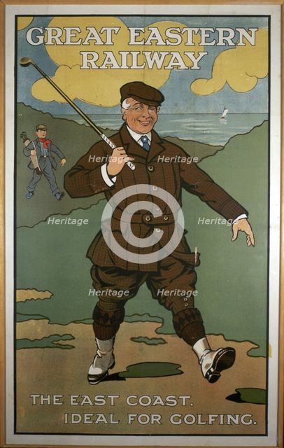 'The East Coast, Ideal for Golfing', Great Eastern Railway poster, early 1920s. Creator: John Hassall.