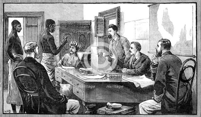 The East African Slave Trade:...captured slaves in the British Consul-General's Court, Zanzibar,1881 Creator: Unknown.
