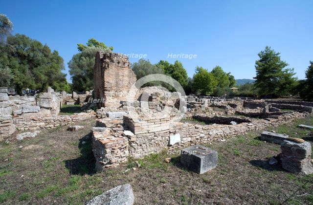 The east baths at Olympia, Greece. Creator: Samuel Magal.