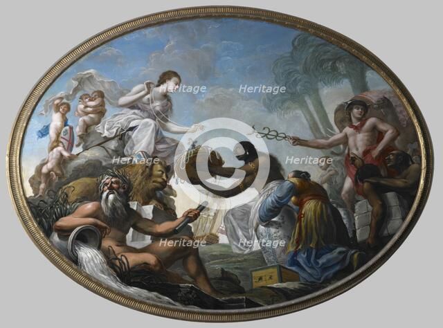 The East offering its riches to Britannia, 1778. Creator: Spiridione Roma.