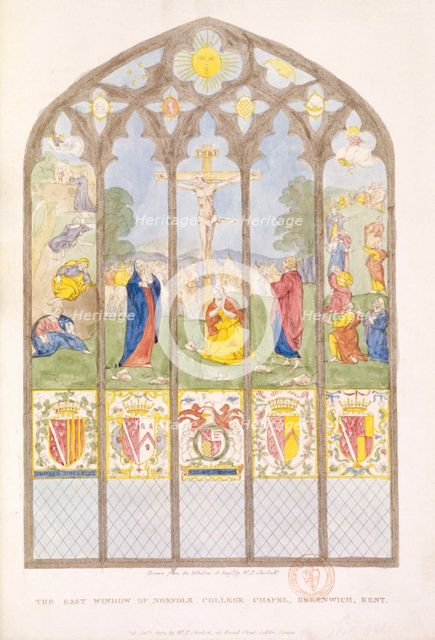 The East window of Norfolk College Chapel, Greenwich, London, 1804. Artist: William P Sherlock