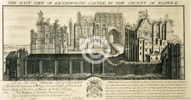 'The East View of Kenilworth Castle in the County of Warwick', 1729. Artists: Nathaniel Buck, Samuel Buck.