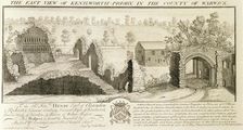 The East View of Kenilworth Priory in the County of Warwick 1729. Artists: Samuel Buck, Nathaniel Buck