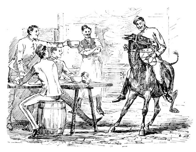 The Easter Volunteer Manoeuvres: the transport mule comes to tea with us in the cook house, 1890. Creator: Unknown.