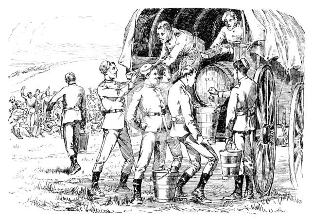 The Easter Volunteer Manoeuvres: utility of our transport service on a hot field day, 1890. Creator: Unknown.