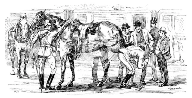 The Easter Volunteer Manoeuvres: we have to put on a new shoe at the Charing-Cross Station, 1890. Creator: Unknown.