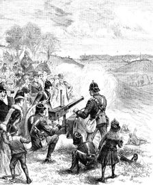 The Easter Volunteer Manoeuvres: defeat of the Invading Force at Summerhouse Hill, Folkestone, 1890. Creator: P Naumann