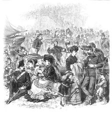 The Easter Volunteer Review: a sketch on the Brighton Beach, 1870. Creator: Unknown