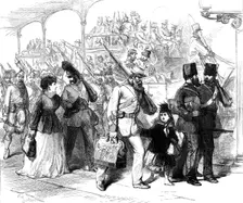 The Easter Volunteer Review: early arrivals at Brighton, 1870. Creator: Unknown