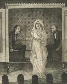 The Easter Holidays: Maskelyne & Cooke's Dark Seance at the Egyptian Hall, 1875. Creator: Unknown