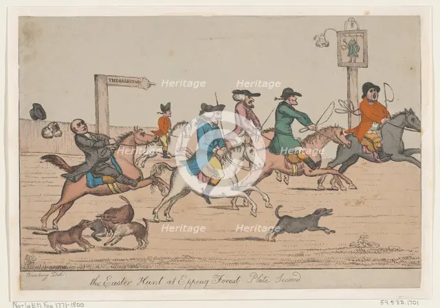 The Easter Hunt at Epping Forest, Plate Second, ca. 1810. Creator: Unknown.