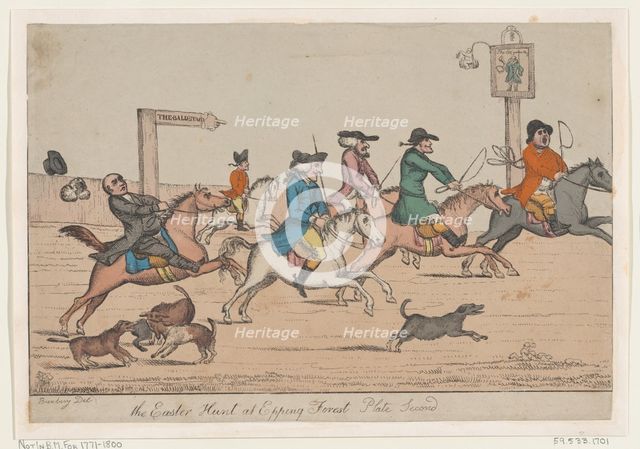 The Easter Hunt at Epping Forest, Plate Second, ca. 1810. Creator: Unknown.