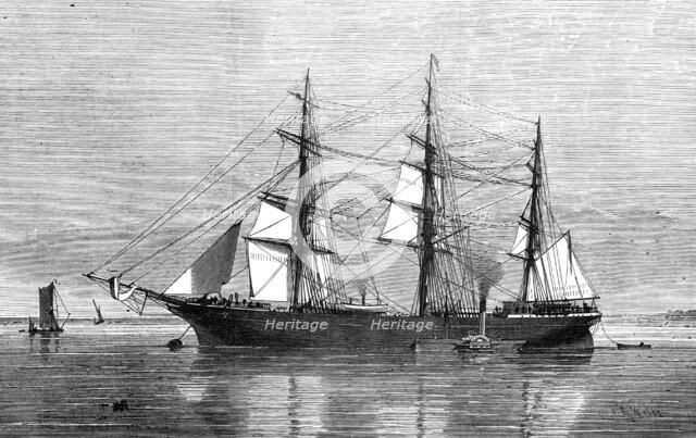 The Eastern Monarch, emigrant-ship for New Zealand, 1874. Creator: Josiah Robert Wells.