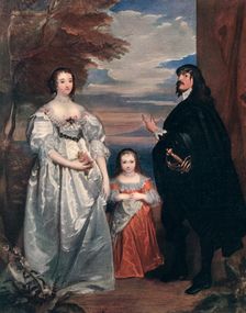 The Earl and Countess of Derby and Child 1632-1641 (1910).Artist: Anthony van Dyck