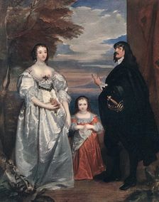 The Earl and Countess of Derby and Child 1632-1641 (1910).Artist: Anthony van Dyck