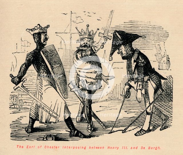 'The Earl of Chester interposing between Henry III and De Burgh', c1860, (c1860). Artist: John Leech.