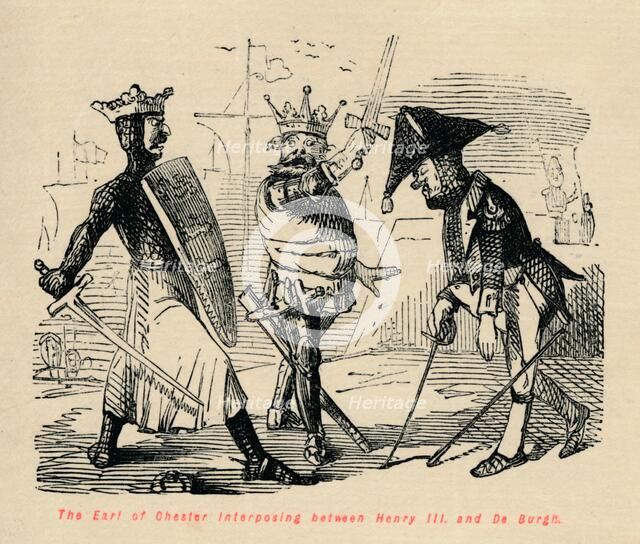 'The Earl of Chester interposing between Henry III and De Burgh', c1860, (c1860). Artist: John Leech.