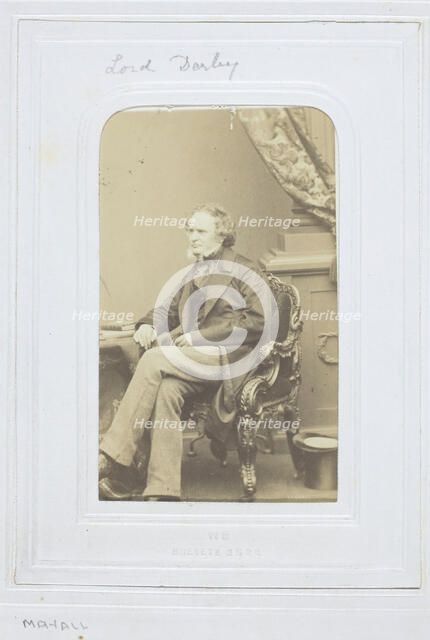 The Earl of Derby, 1860-69. Creator: John Jabez Edwin Mayall.