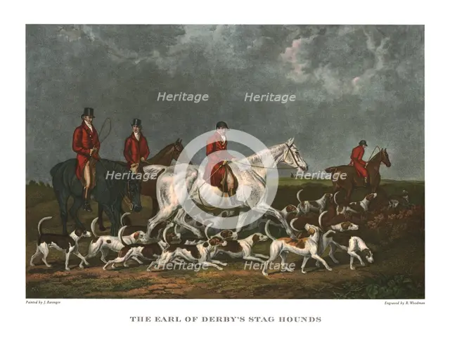 'The Earl of Derby's Stag Hounds', early 19th century, (c1955). Creator: Unknown.