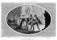 The Earl of Essex laying his hand on his sword on being struck by Queen Elizabeth, (1792).Artist: Wooding