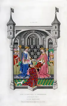 The Earl of Shrewsbury presenting his book to Queen Margaret, c1445, (1843).Artist: Henry Shaw