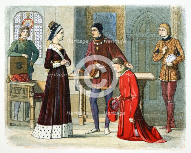 The Earl of Warwick submits to Queen Margaret, 1470 (1864).  Creator: James William Edmund Doyle.