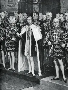 The Earl Marshal, heralds, and other officers of arms, coronation of George VI, 12 May 1937.Artist: W Smithson Broadhead