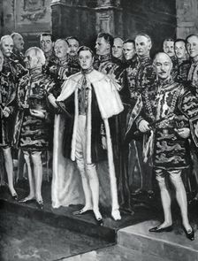 The Earl Marshal, heralds, and other officers of arms, coronation of George VI, 12 May 1937.Artist: W Smithson Broadhead
