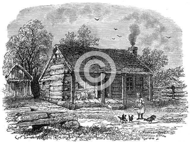 The early home of Abraham Lincoln, Gentryville, Indiana, 19th century. Artist: Unknown