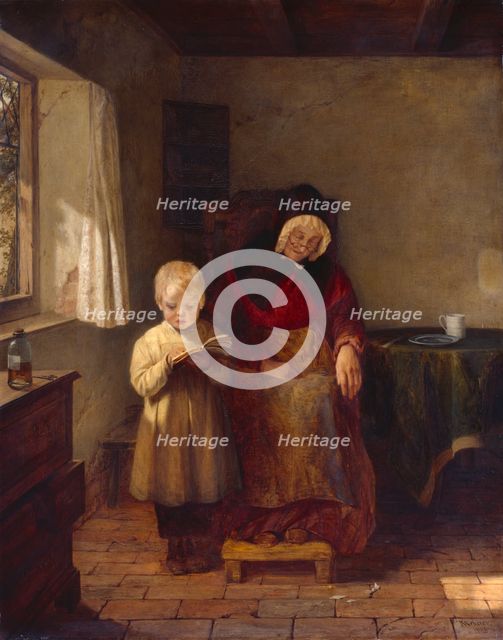 The Early Lesson, 1846. Creator: Thomas Webster.