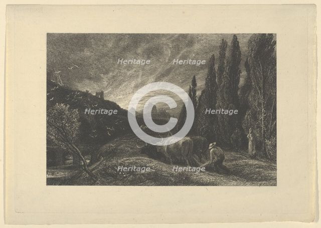 The Early Ploughman, or The Morning Spread Upon the Mountains, before 1861. Creator: Samuel Palmer.