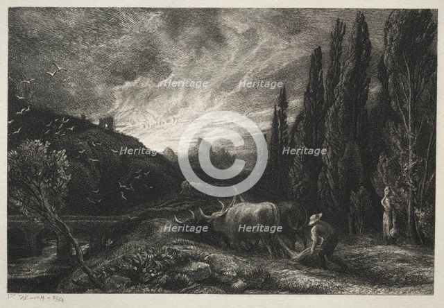 The Early Plowman, before 1861. Creator: Samuel Palmer (British, 1805-1881).