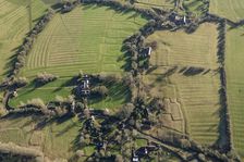 The earthwork remains of abandoned areas of the medieval village of Winwick, West Northants, 2022 Creator: Damian Grady