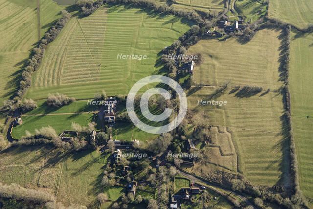 The earthwork remains of abandoned areas of the medieval village of Winwick, West Northants, 2022 Creator: Damian Grady.