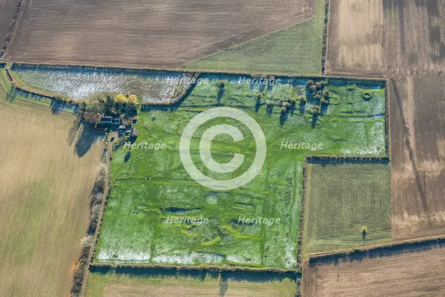 The earthwork remains of part of the deserted medieval village of Gainsthorpe...Lincolnshire, 2024 Creator: Robyn Andrews.
