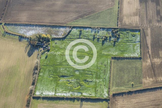 The earthwork remains of part of the deserted medieval village of Gainsthorpe...Lincolnshire, 2024 Creator: Robyn Andrews.