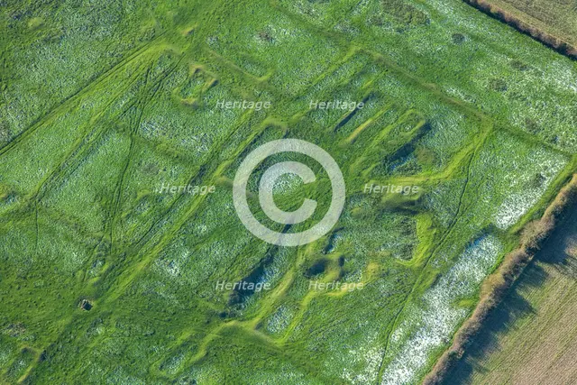 The earthwork remains of part of the deserted medieval village of Gainsthorpe...Lincolnshire, 2024 Creator: Robyn Andrews.