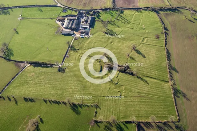 The earthwork remains of the abandoned areas of Alkmonton medieval settlement, Derbyshire, 2022. Creator: Damian Grady.