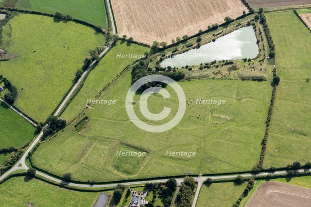 The earthwork remains of the medieval moated manor and settlement of Bleasby, Lincs, 2019. Creator: Historic England.