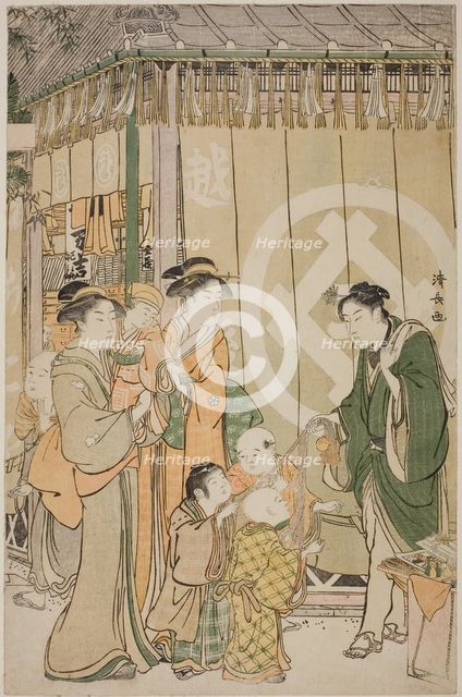 The Echigoya on New Year's Day, c. 1789. Creator: Torii Kiyonaga.