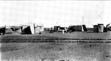 The Eclipse Expedition: view of the observatories, showing...shelter provided against the Sun, 1898. Creator: Unknown