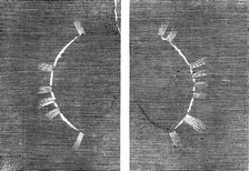 The Eclipse of the Sun on July 18 in Spain - beginning of the corona - from a sketch by..., 1860. Creator: Unknown