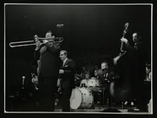 The Eddie Condon All Stars in concert, Colston Hall, Bristol, 1957. Creator: Denis Williams