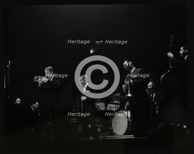 The Eddie Condon All Stars on stage at Colston Hall, Bristol, 1957. Creator: Denis Williams.