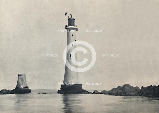 'The Eddystone Lightstone - Showing the Rocks', 1895. Artist: Unknown.