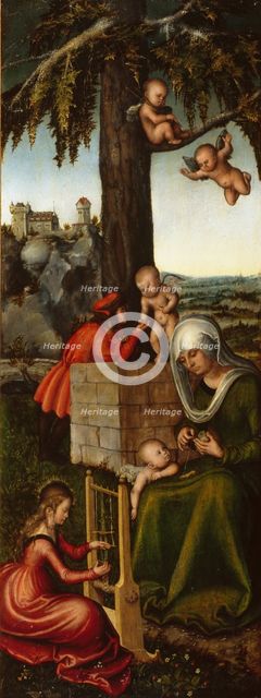 The Education of the Virgin Mary. Altarpiece of the Virgin (right wing), 1510-1515.